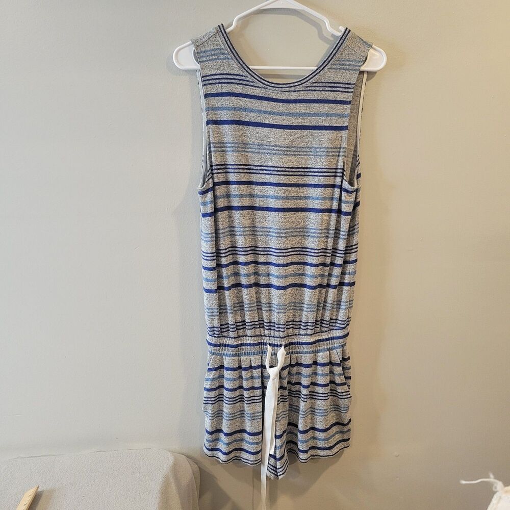 Aritzia Wilfred Free Gray Blue Stripes Romper Size Small